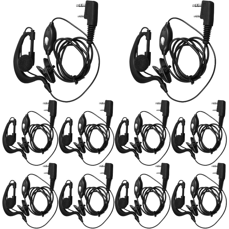 Wired Earphone Mic - 10 Fones de Ouvido Walkie Talkie