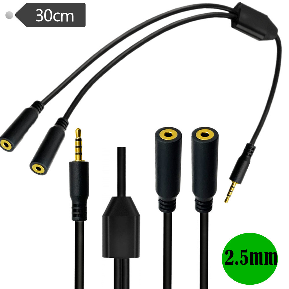 Audio Splitter Y - Banhado a ouro 4 pólos 2.5mm