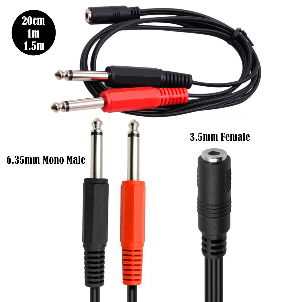 6.35mm macho para 2 6.35mm 3.5 - Cable Extension 3.5 avaliação e preço