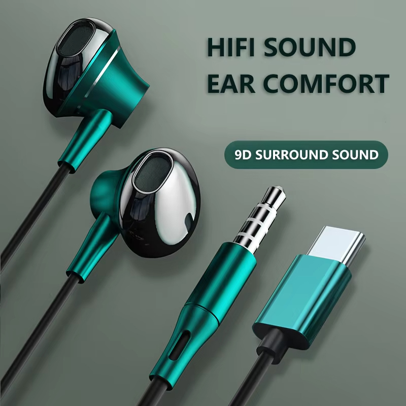 9d baixo estéreo tipo c e 3.5m - Wired Earphone Mic avaliação e preço