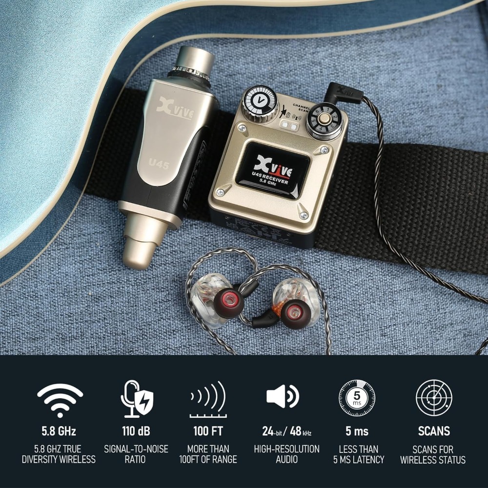 Xvive U45 Sistema de monitor i - In Ear Monitor Iem avaliação e preço