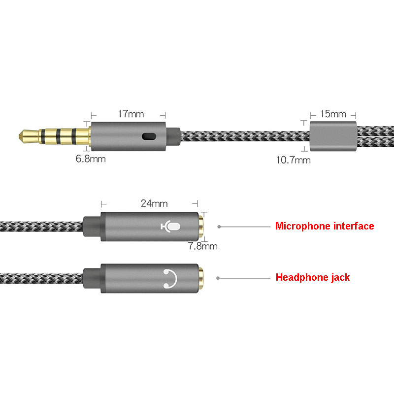 Divisor de áudio de 3,5 mm Y J - Audio Splitter Y avaliação e preço