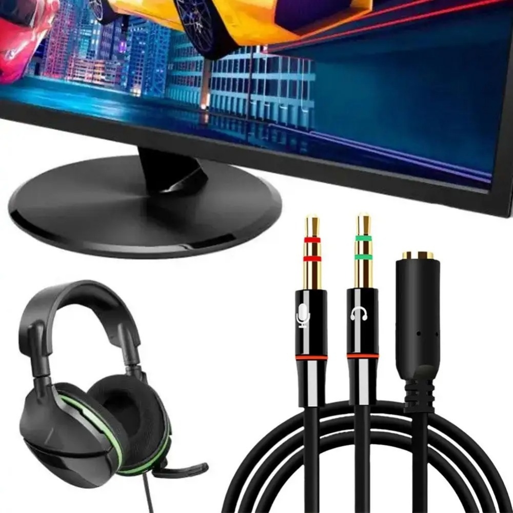 3.5mm fone de ouvido microfone - Audio Splitter Y avaliação e preço