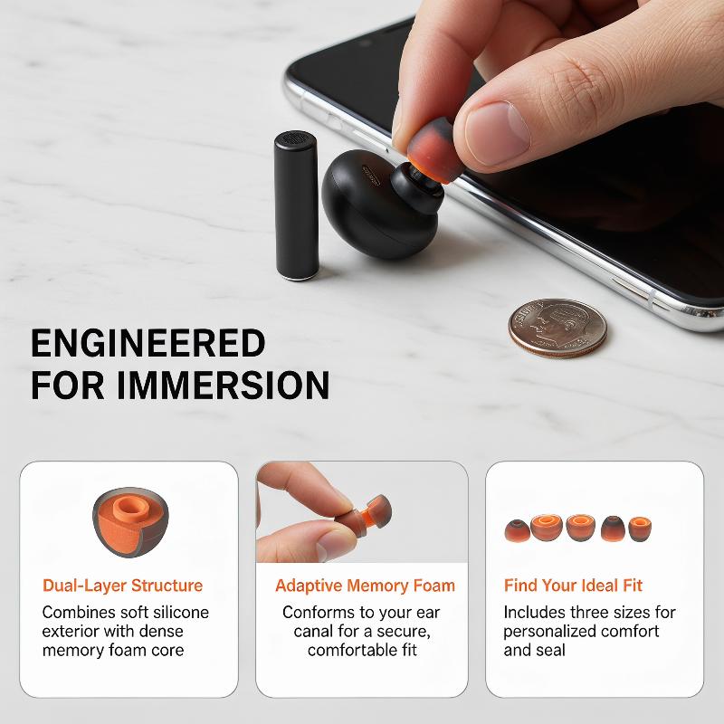 ❤️   2PCS Protetores de Silico - Earphone Foam Tip avaliação e preço